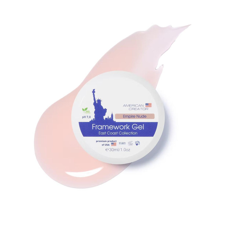 EMPIRE NUDE - NO FILE FRAMEWORK GEL 30ml AMERICAN CREATOR-MODELLAGE GELE EINPHASEN-SYSTEM-Double Beauty Shop