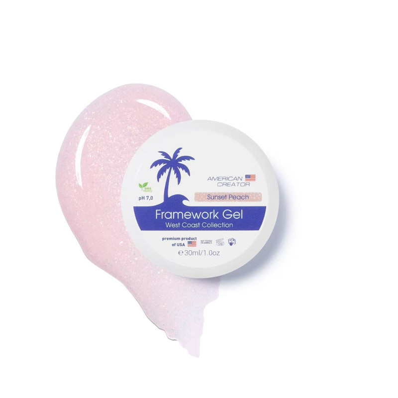 SUNSET PEACH - NO FILE FRAMEWORK GEL 30ml AMERICAN CREATOR-MODELLAGE GELE EINPHASEN-SYSTEM-Double Beauty Shop