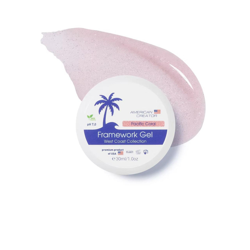 PACIFIC CORAL - NO FILE FRAMEWORK GEL 30ml AMERICAN CREATOR-MODELLAGE GELE EINPHASEN-SYSTEM-Double Beauty Shop