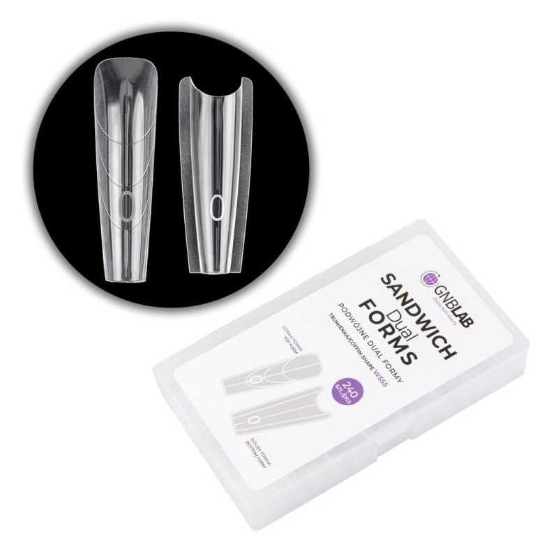 Coffin - Sandwich DUAL FORMS (tips 240 st.)-ACRYLGEL-Double Beauty Shop