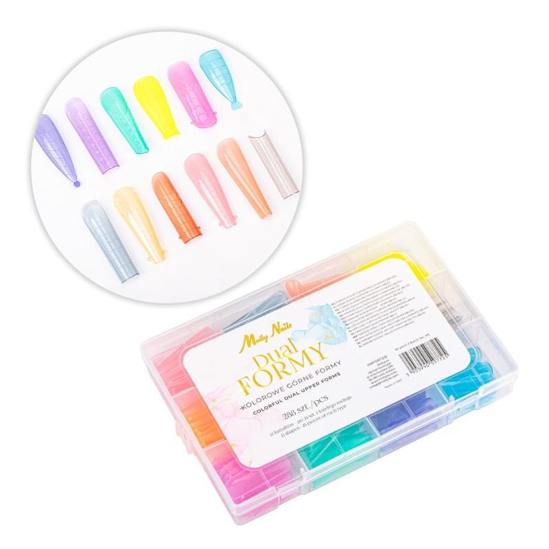 MIX Color and Forms - DUAL FORMS (tips 288 st.) MollyLac-ACRYLGEL-Double Beauty Shop