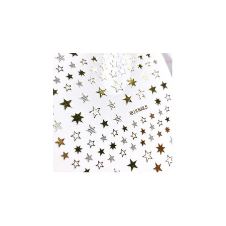 Aufkleber 3d Stars gold